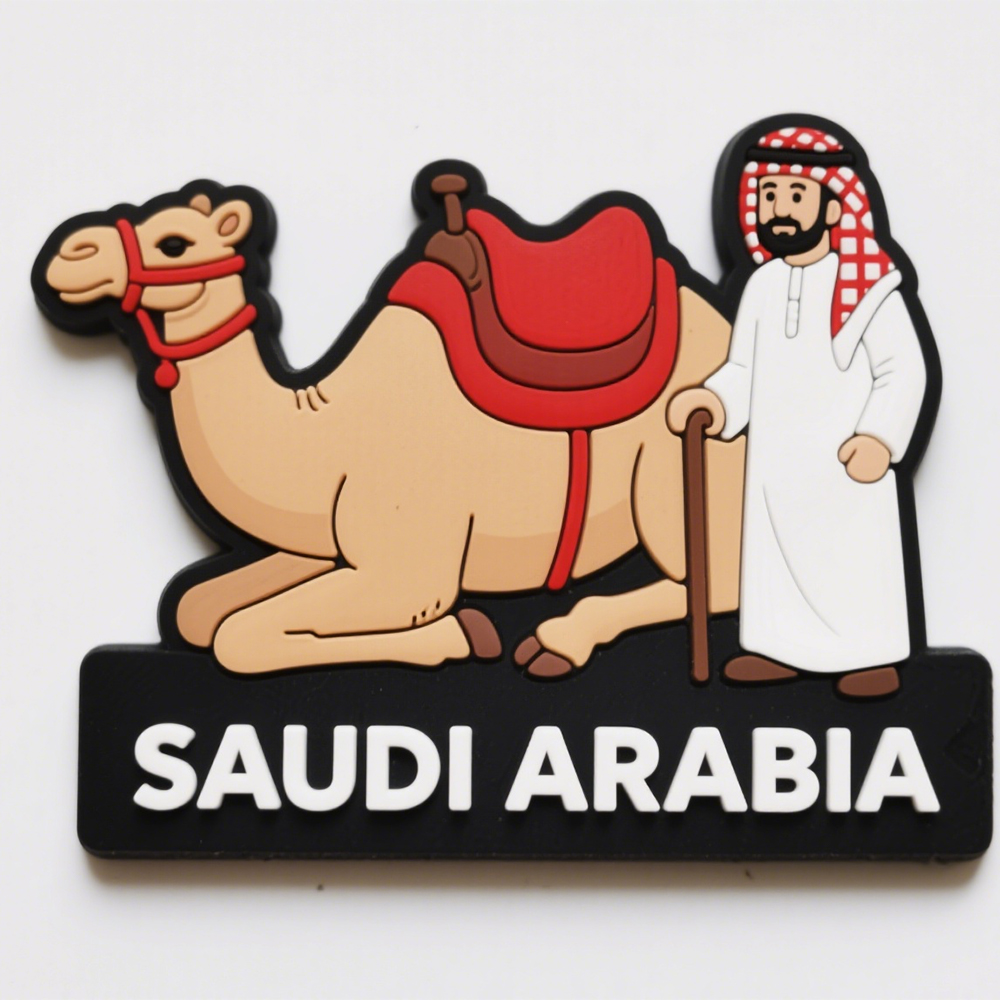 Guangzhou Manufacturer Saudi Arabia Travel Souvenir Soft Pvc 3d Embossed Fridge Magnet , Flexible Plastic Magnets