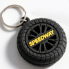 OEM Factory Custom Made Tire Shape Rubber Keychain with Logo Portable Promotional Key Holder and Carabiner