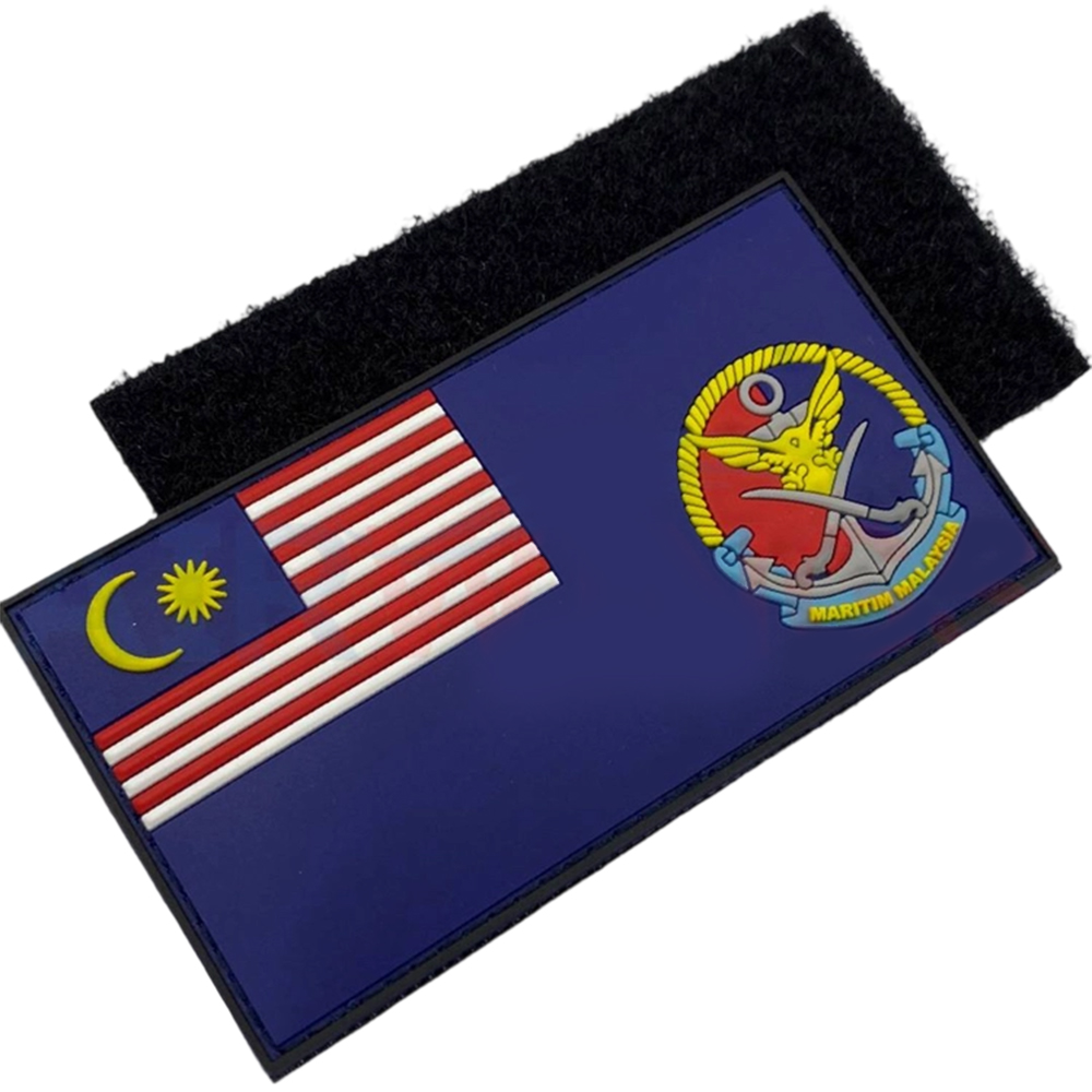 Malaysia National Flag PVC Patch Custom Heat Transfer Rubber Flag 3D Embossed Soft Labels for Clothes Garments Rubber Patches