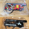 Emergency Fire Truck Keychain City Rescue Fire Fighting Concrete Truck Keychain PVC Car Emblems for Custom Promotional Souvenir
