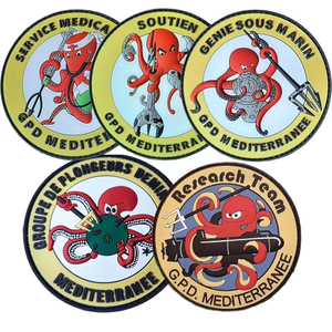 Custom Moral Logo 3D Soft Transfer Diver Bomb Disposal Expert Pvc Custom Rubber Patches Iron on Label Back Velcro for Garment