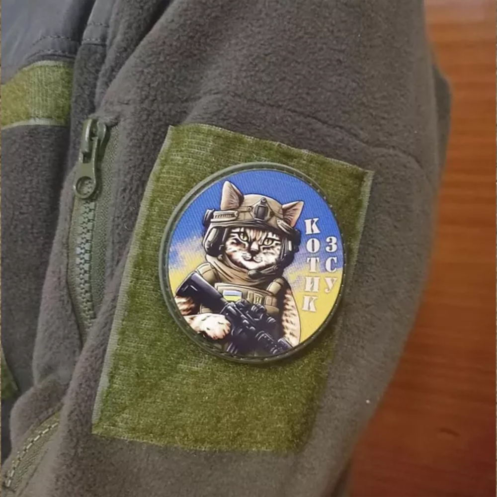 Custom Ukraine Cat PVC Morale Patch UV Printing Hook & Loop Tactical Patch for Vests, Hats, and Outdoor Packs