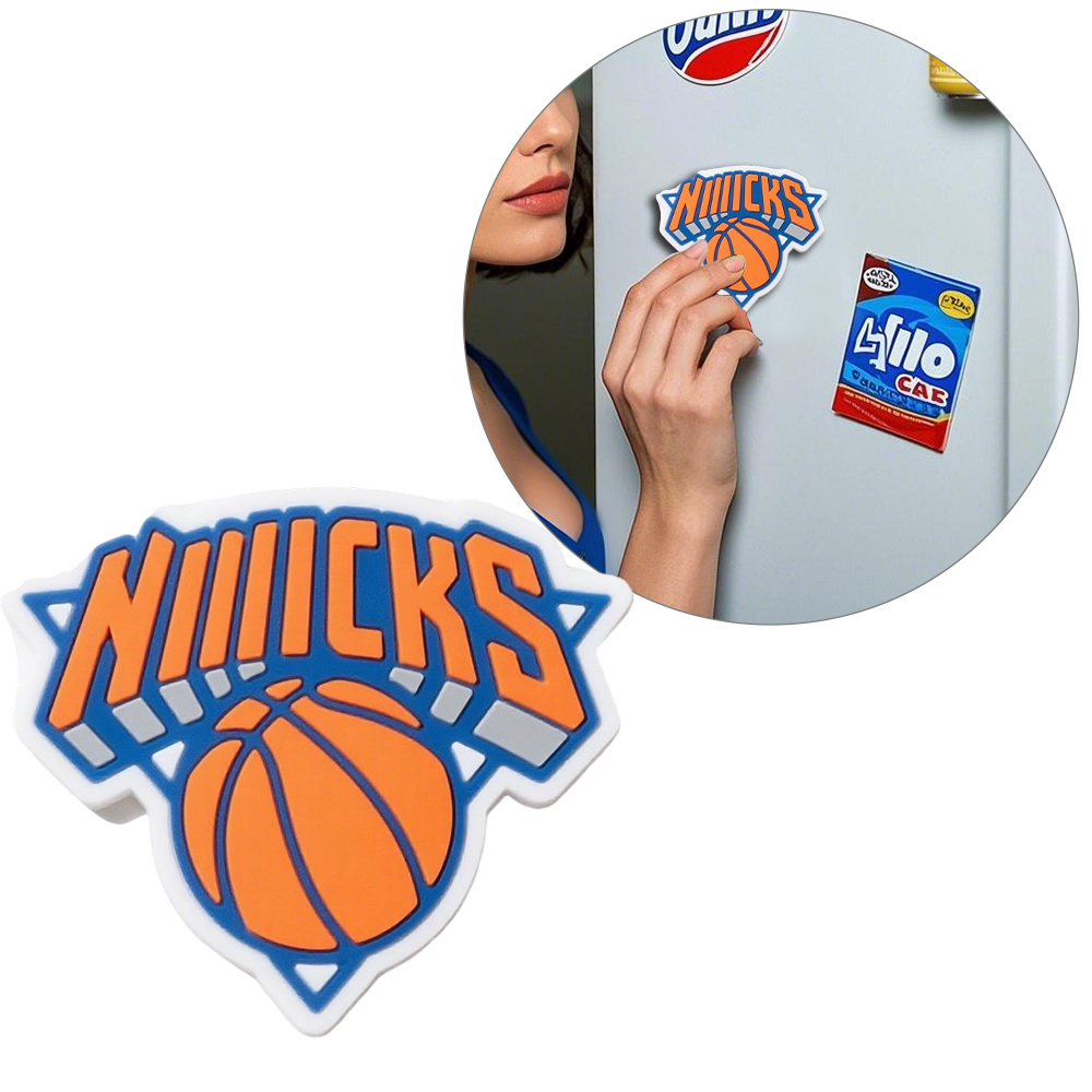 Custom Basketball Team Logo Style PVC Fridge Magnet – 3D Rubber Souvenir for Sports Fans, Kitchen & Locker Decoration