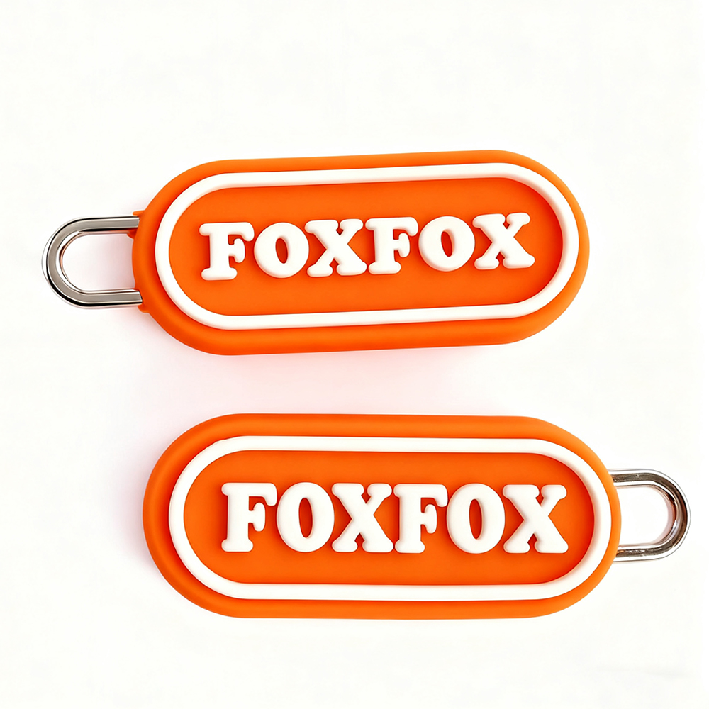 Custom Fashion Logo Free Sample Pvc Rubber Zip Pullers Metal Accessories Nylon Zipper Sliders for Garment Bags
