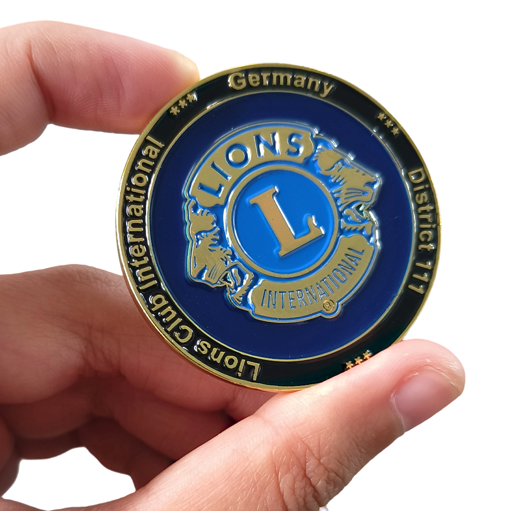 Lions Club International Shield Design Custom Coin Souvenir Enamel 3D Challenge Medal Metal Coin Custom Personalized Coins Gift