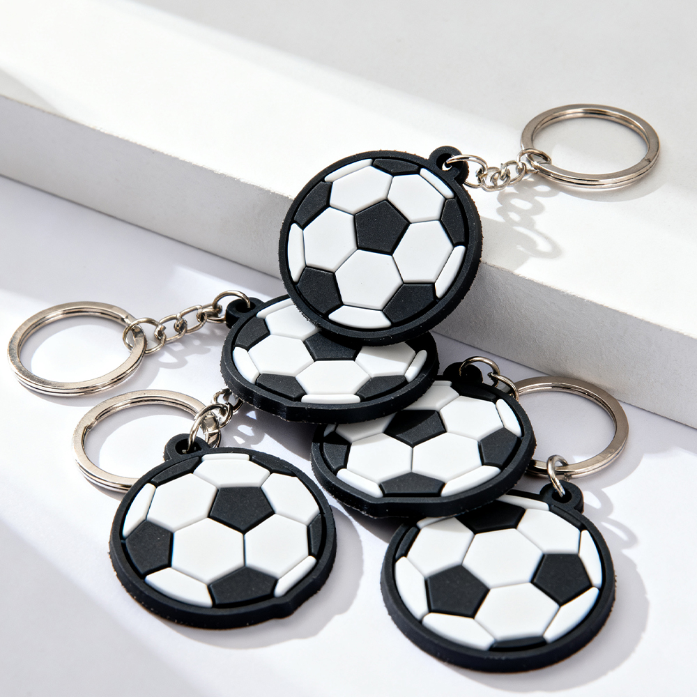 Personalized Soft PVC Anime Key Chain 3D Silicone Rubber PVC Football Keychain for Promotion Gift Key Chain