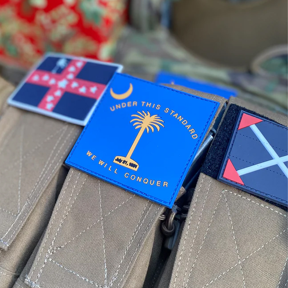 Ultra-Fine PVC Denim Lace Label Patches State Flags for Clothing Decoration with Back Hook for United States Use