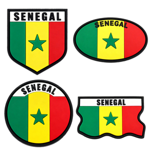 Custom Senegal Logo Heat Press Sew Iron on Rubber Badges Silicone Soft 2d 3d Rubber Pvc Patch