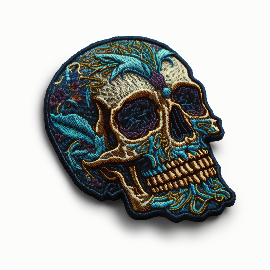 Mexican Day of The Dead Skull Biker Embroidered Patches for Uniforms Precise Patterns And Tactical Styles