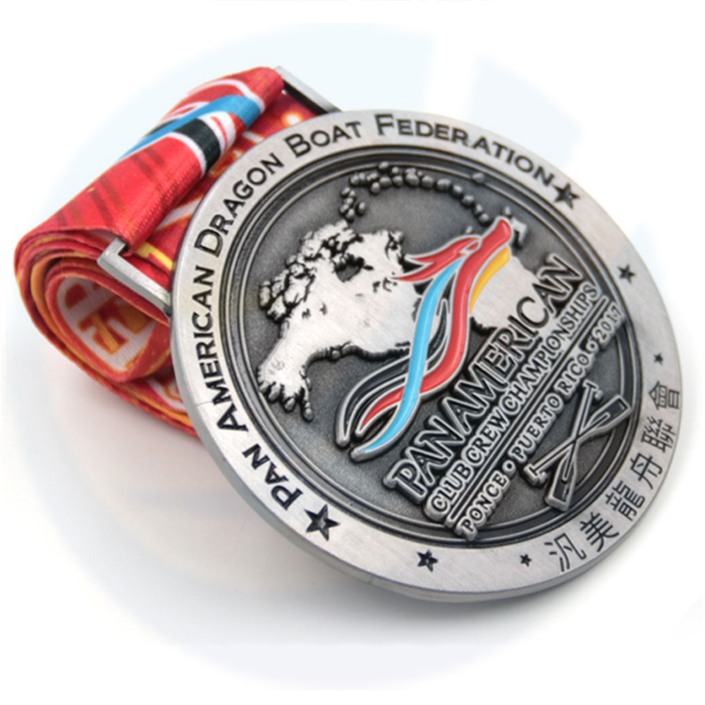 Dragon Boat Racing Kayaking Iron Man Triathlon Silver Medal Custom Factory