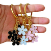 Flowers Charms Enameled Keychain Chain