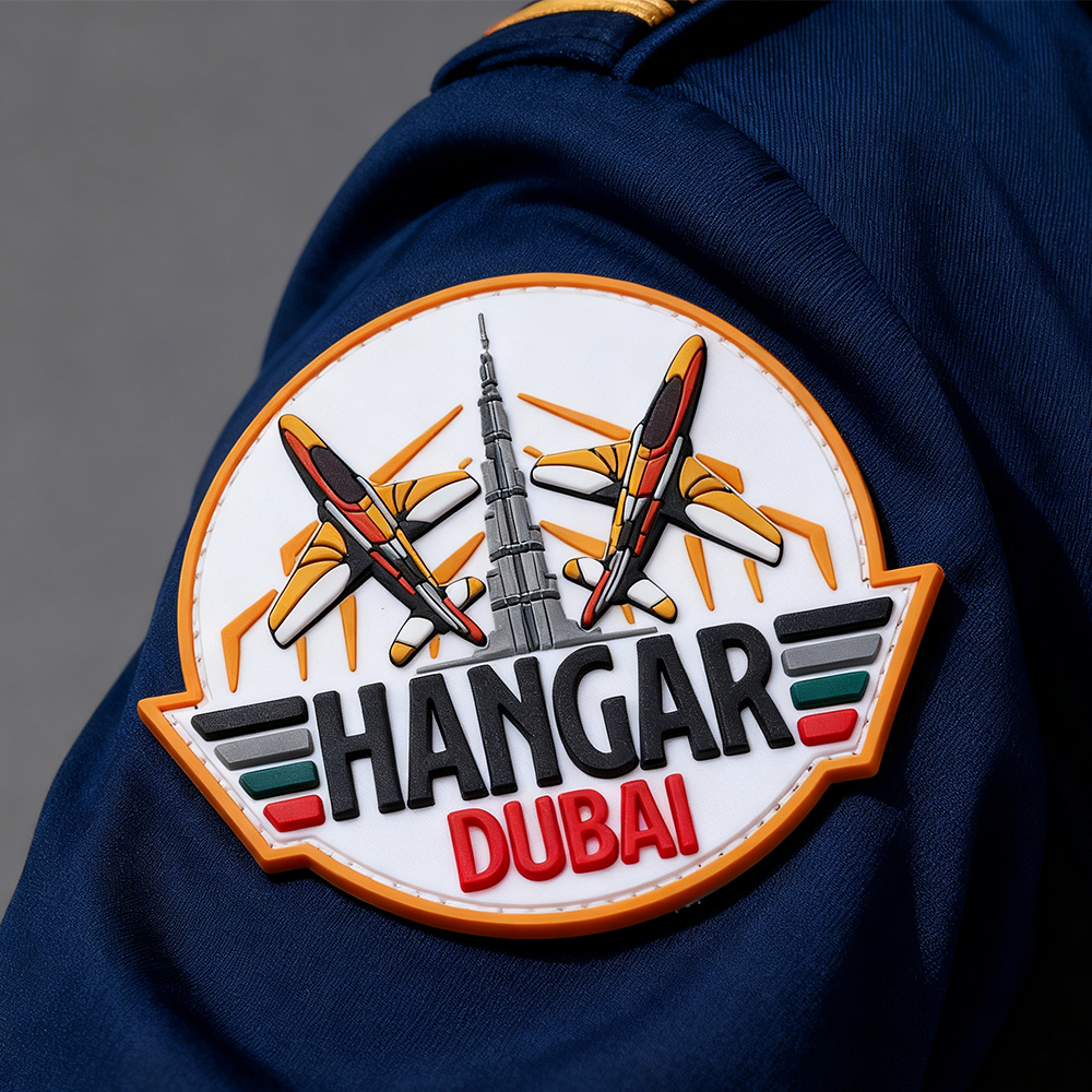 Dubai Flight Wing PVC Patch – Durable Embossed Rubber Emblem with Velcro Back