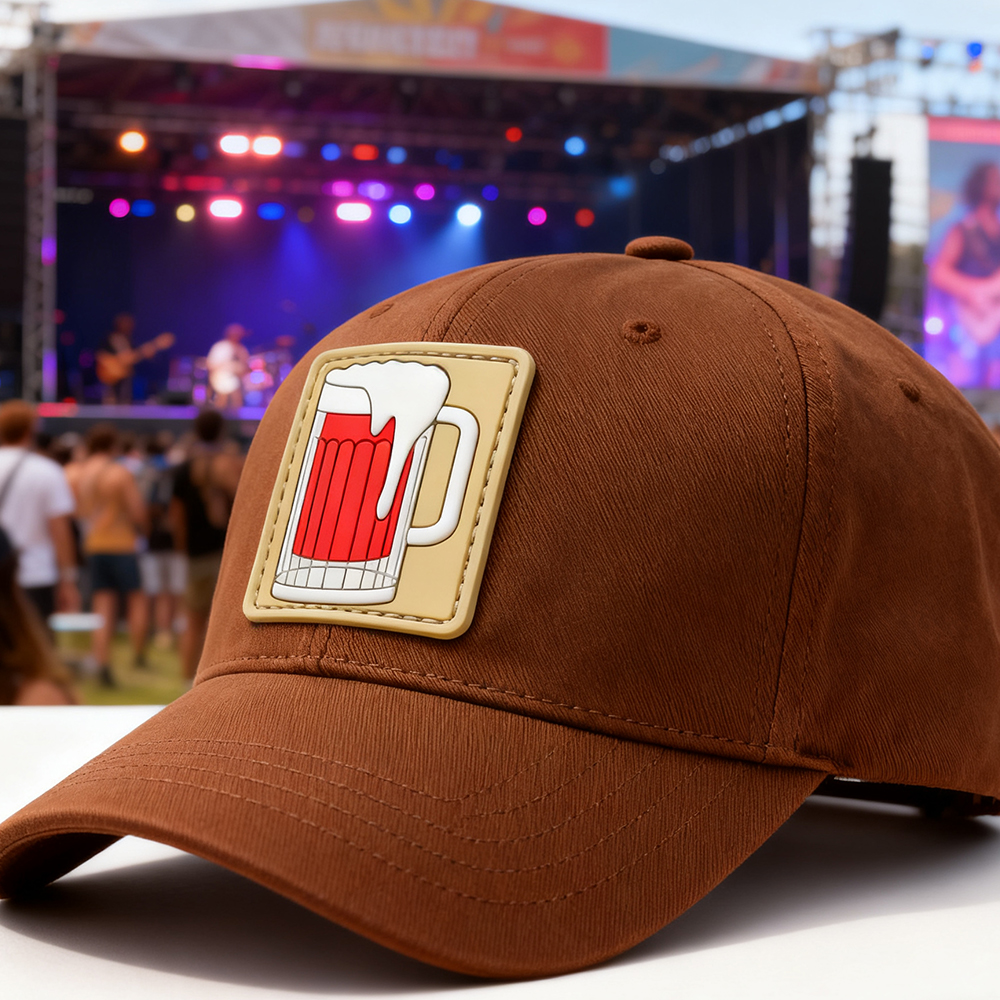 Custom Beer Mug PVC Patch Cheers Style Rubber Badge for Bags Jackets Hats