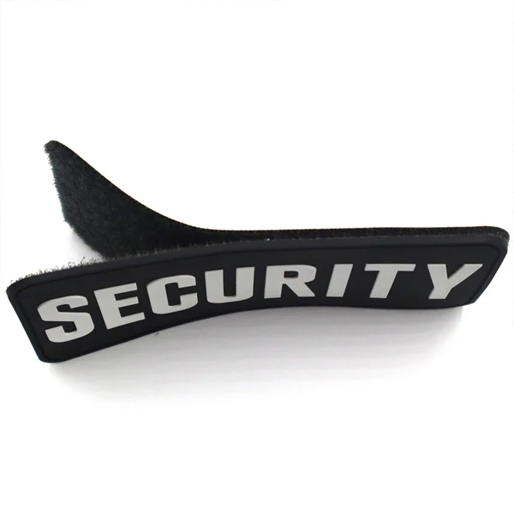 Tactical Style PVC Rubberised SECURITY Patch Custom 3D Waterproof PVC Label with Hook Backing for Outdoor Gear