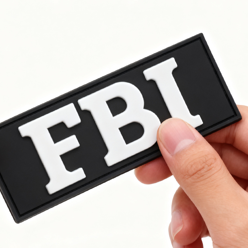 Custom Federal Inspired Badge Style PVC Patch Rubber Emblem with Hook Backing for Jackets Bags and Gear