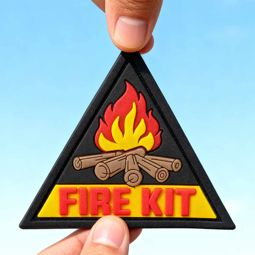FIRE KIT PVC Morale Patch Outdoor Gear Badge Durable Rubber Emblem for Backpacks Jackets and Pouches