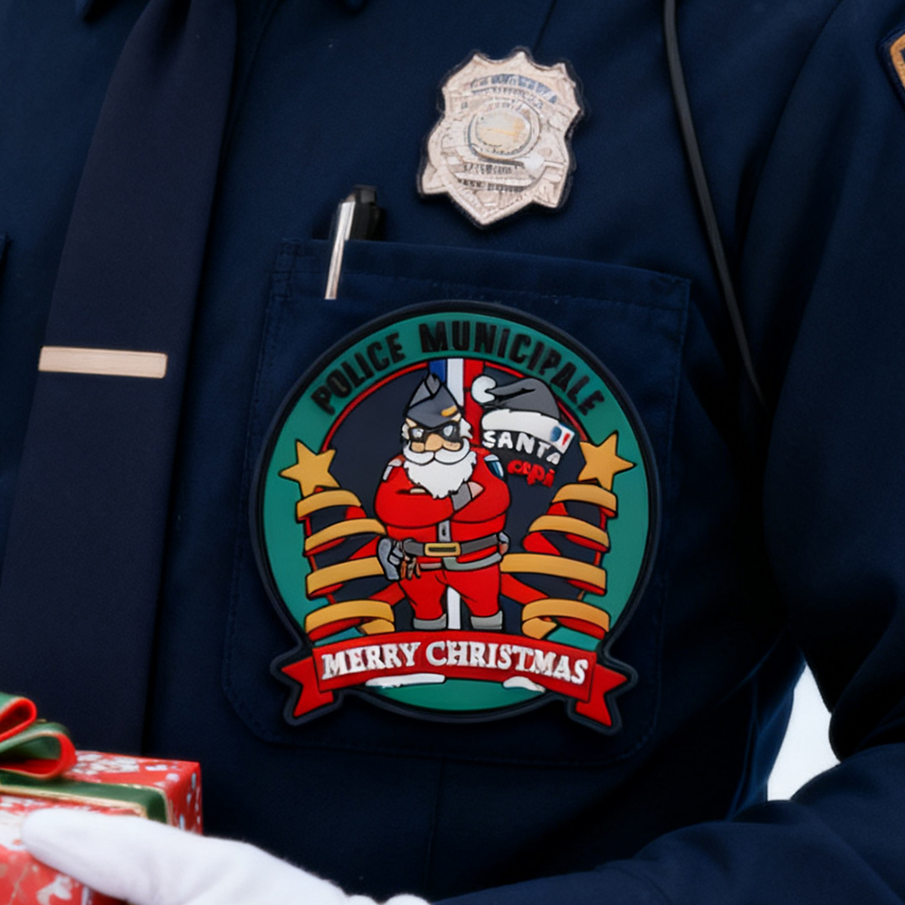 Festive Santa Badge Perfect for Holiday Decor