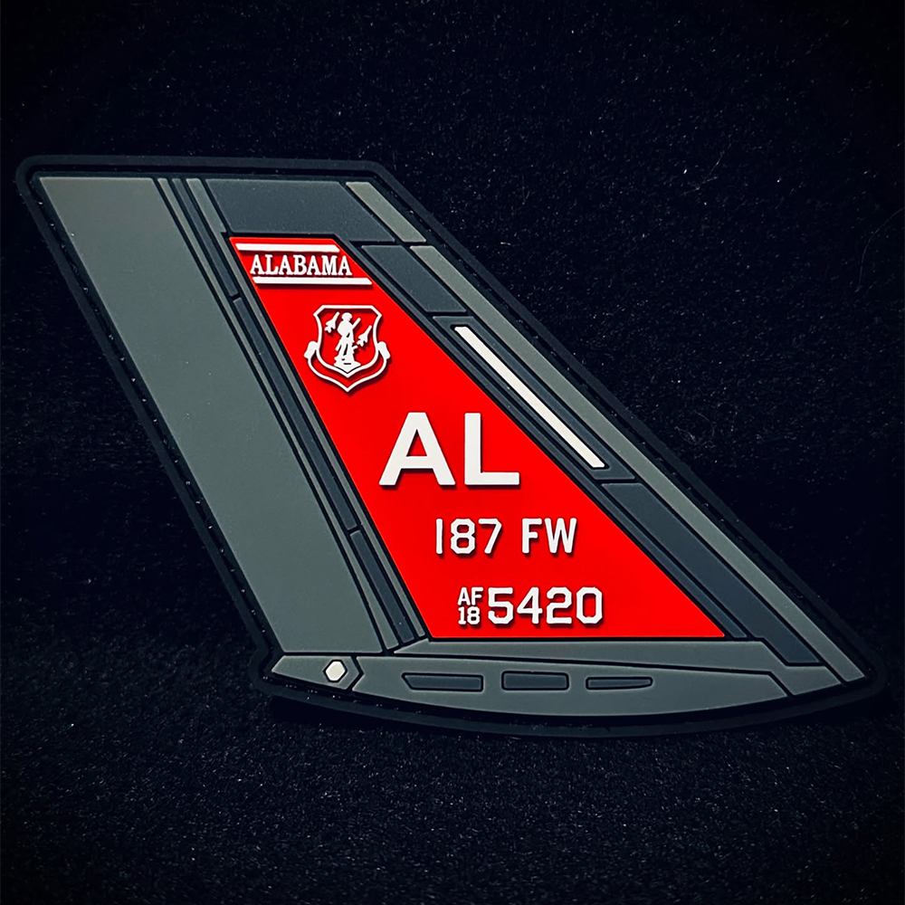 Custom F-35 Lightning II Red Tail Patch 3D Soft PVC Fighter Jet Emblem Durable Waterproof Logo Badge