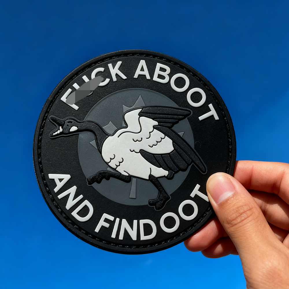Custom Canada Toothy Goose FAFO PVC Patch – 3D Soft Rubber Morale Badge with Hook & Loop Backing