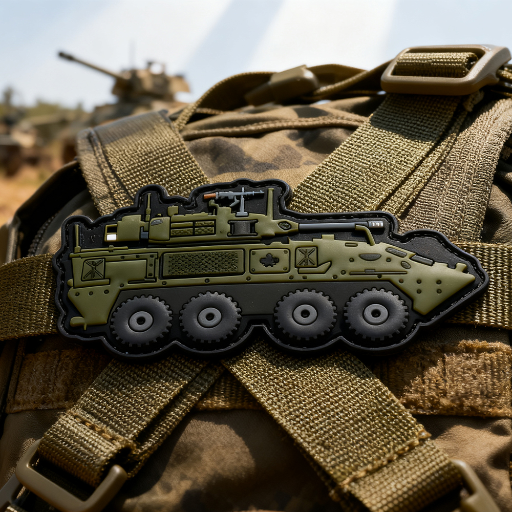 Custom Canada Light Armoured Vehicle PVC Patch – 3D Soft Rubber Tactical Morale Badge with Velcro Backing