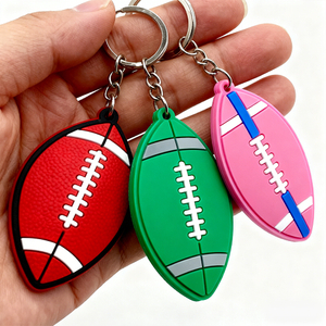Custom Promotion Plastic Key Chain 3d Mini American Football Keychain nfl Football Keychain