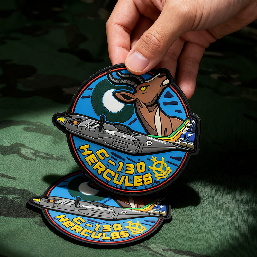 Custom Pakistan Aviation Pilot PVC Patch 3D Rubber Hook Loop Badge