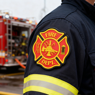Fire Fighter Department Rescue FD Rubber Patch – Durable PVC Badge for Gear, Backpacks, Jackets