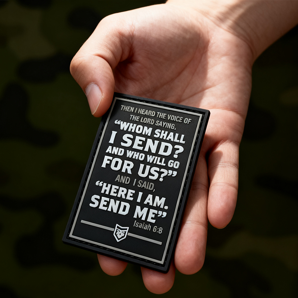 Custom Glow in the Dark Inspirational Quote PVC Patch 3D Soft Rubber Morale Badge for Bags Jackets Caps