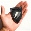 Custom 3D PVC French Style Grey Patch Soft Rubber Emblem Badge with Hook and Loop Backing for Uniform and Outdoor Gear