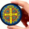 Personalized Saint Benedict Medal Custom Design Metal or PVC Keychain Pendant Religious Token