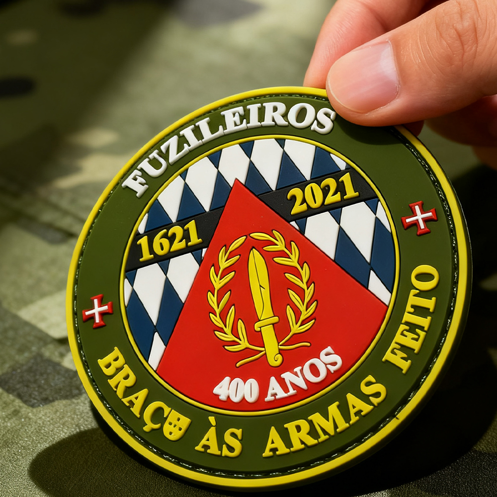 Custom Marine Corps 400th Anniversary PVC Patch 3D Soft Rubber Emblem with Hook and Loop Backing