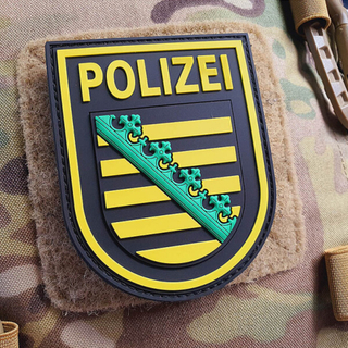 Germany State Department Style Black 3D PVC Rubber Patch Custom Embossed Soft PVC Badge with Hook Backing