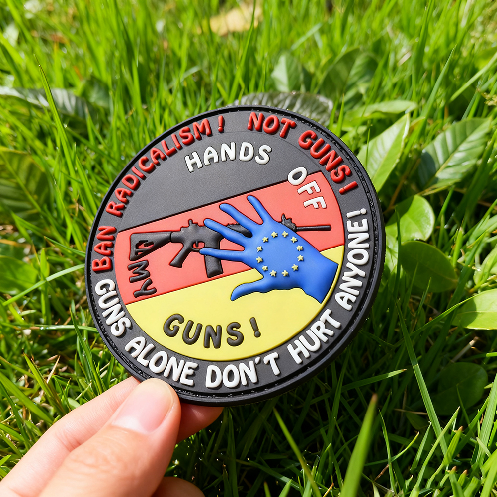 Germany Flag Hands Off My Equipment 3D PVC Rubber Patch Custom Logo Hook Loop Patch for Clothing Backpacks Accessories