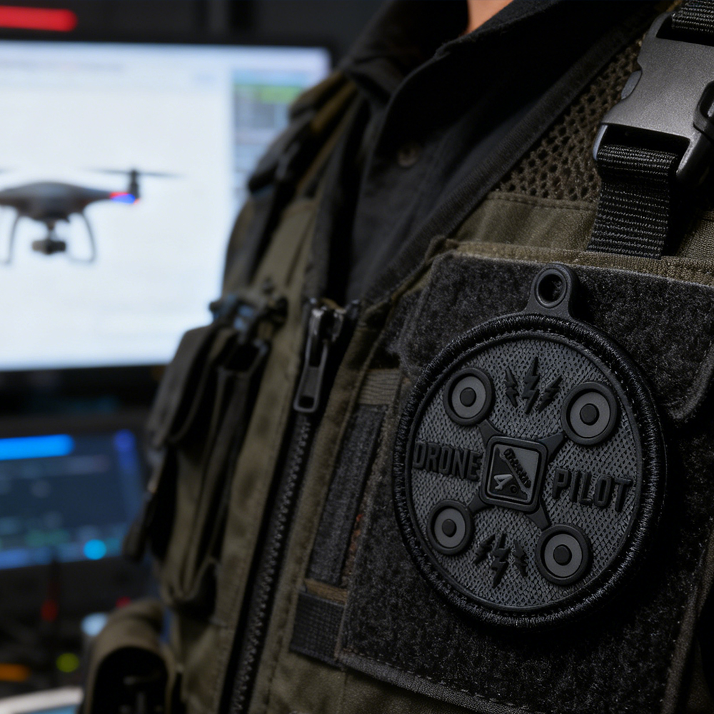 Drone Pilot PVC Patch – 3D Rubber Hook Loop Badge for Bags Jackets Gear Collectors