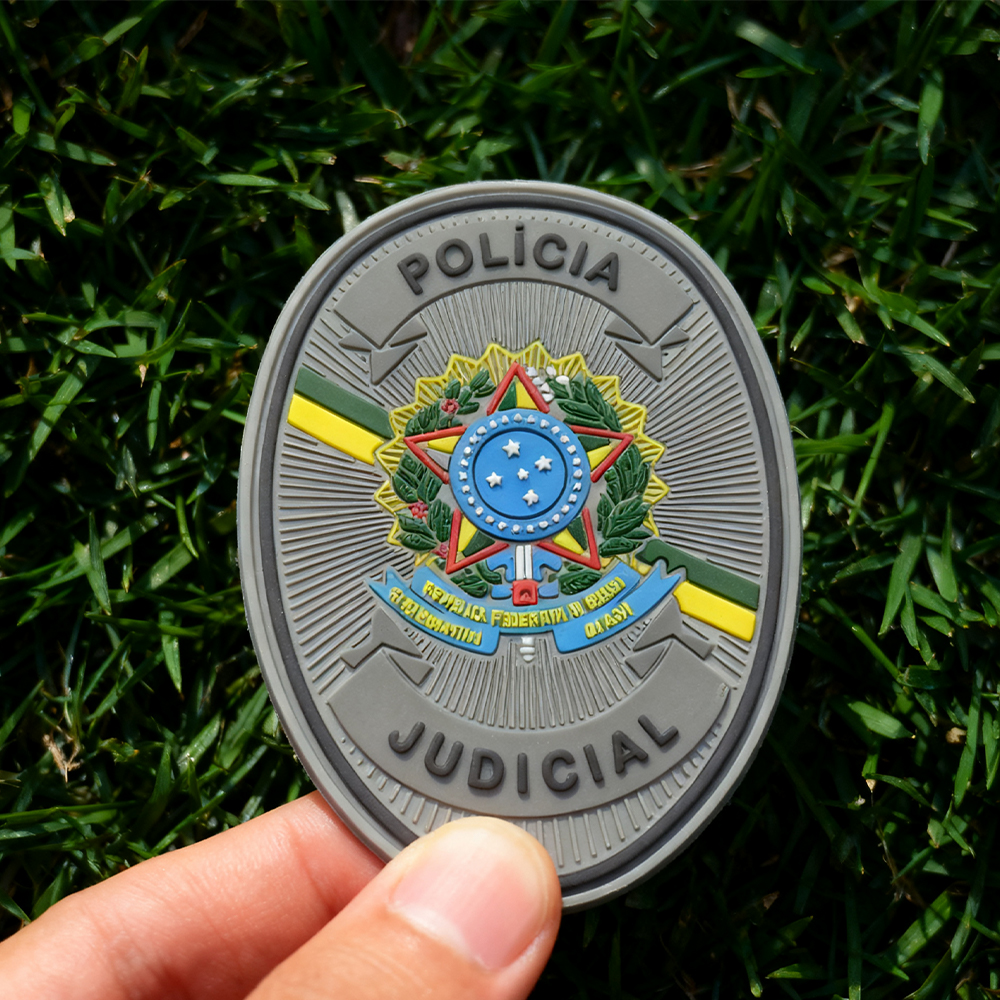 Custom 3D Rubber Patch Funny Judicial Style Drunk Design Soft PVC Patch with Hook and Loop for Jackets Bags