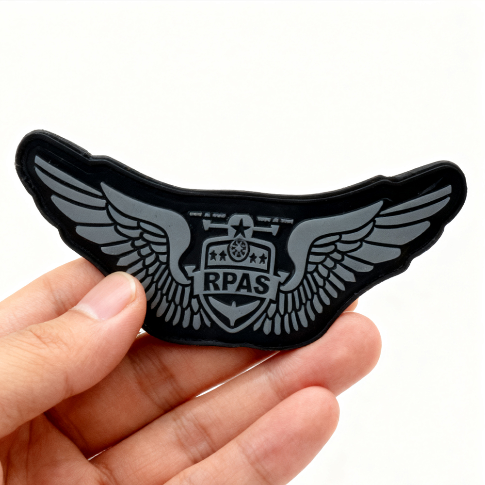 Custom Brazil Emblem Monochrome PVC Patch with Velcro Minimalist Rubber Flag Patch for Bags and Jackets