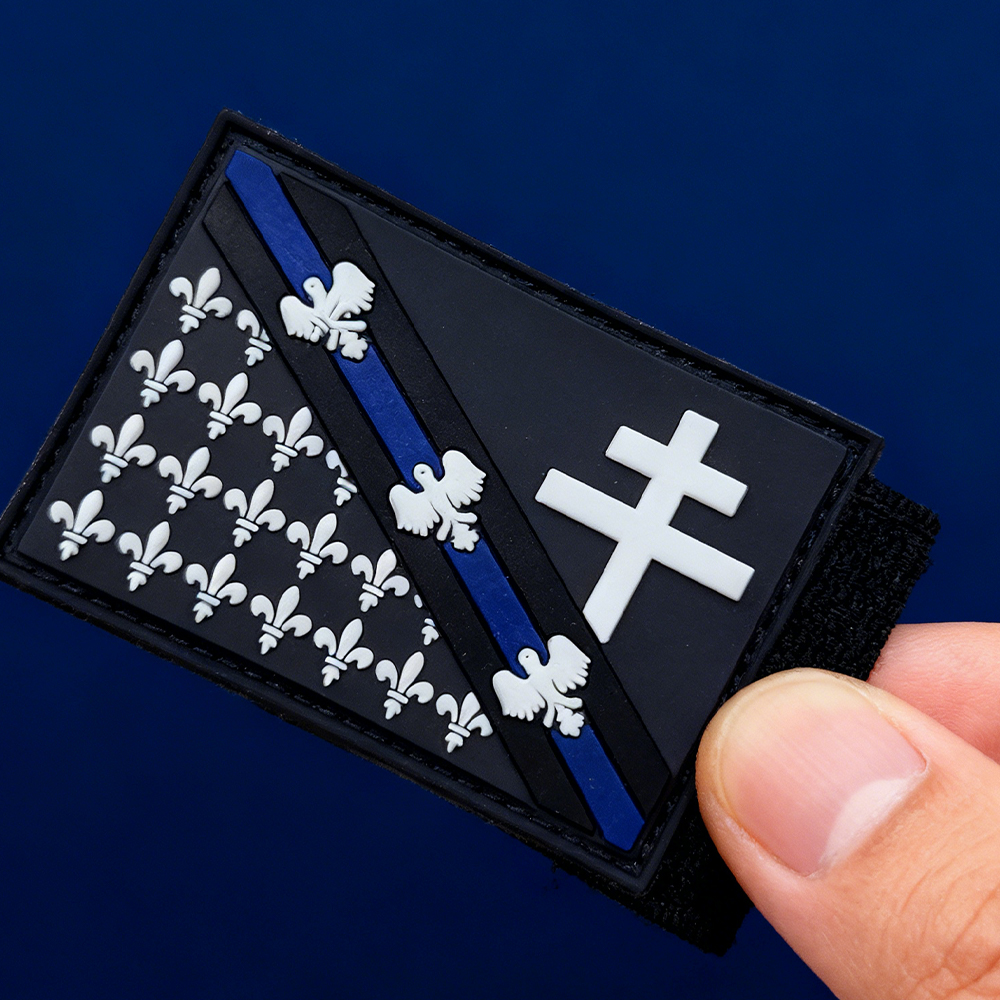 French Regional Patch Lorraine PVC Rubber Emblem Custom Soft Badge Collectible Region Symbol Durable Hook Loop Patch for Bags Clothing Gear