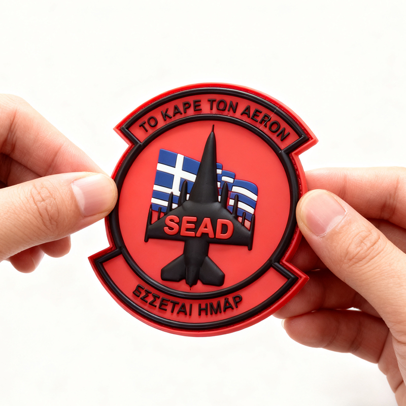 Custom Hellenic Aviation PVC Patch 3D Rubber Greece Wing Emblem Hook and Loop Tactical Morale Badge
