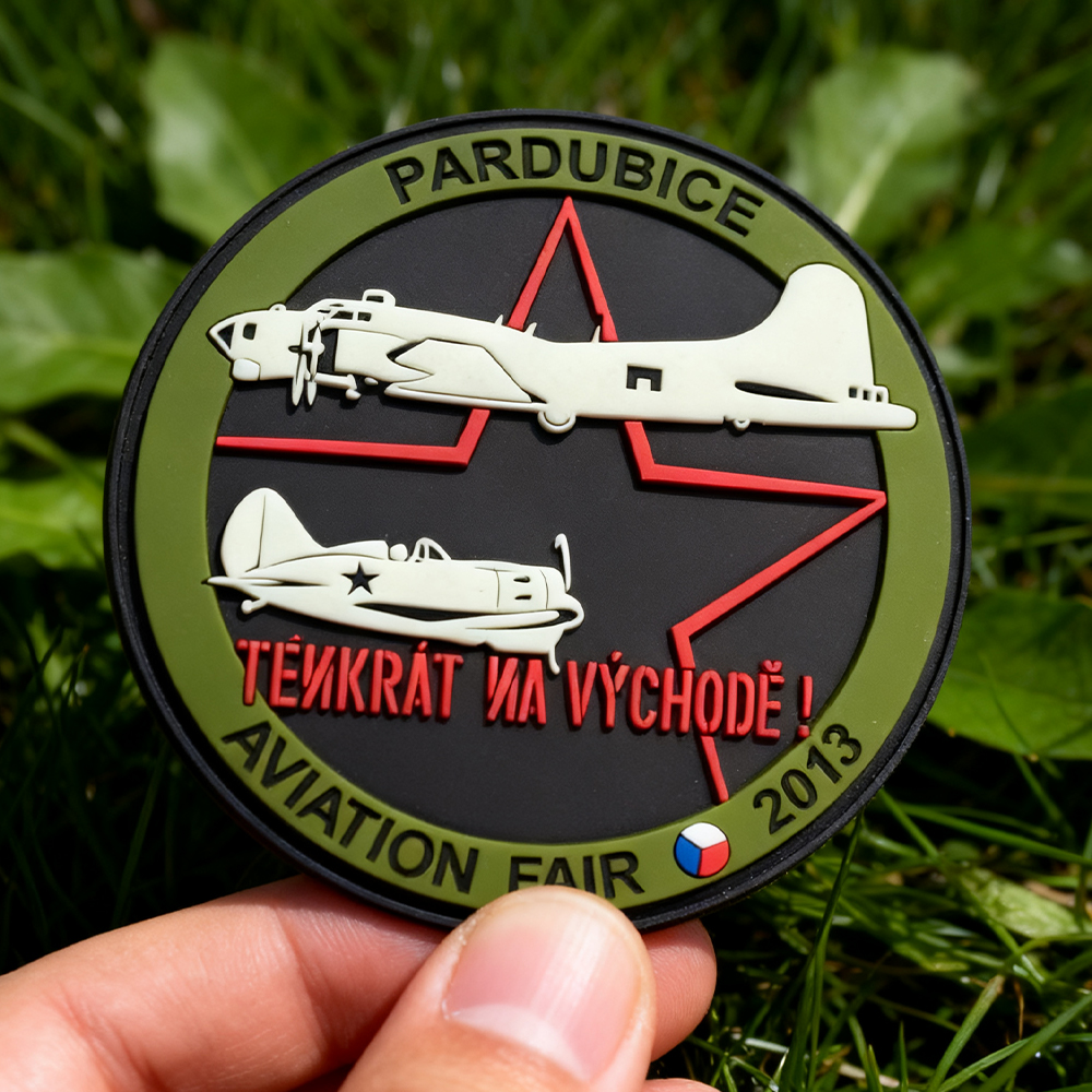 Czech Aircraft Unit PVC Patch – Custom 3D Rubber Emblem with Hook Fastener