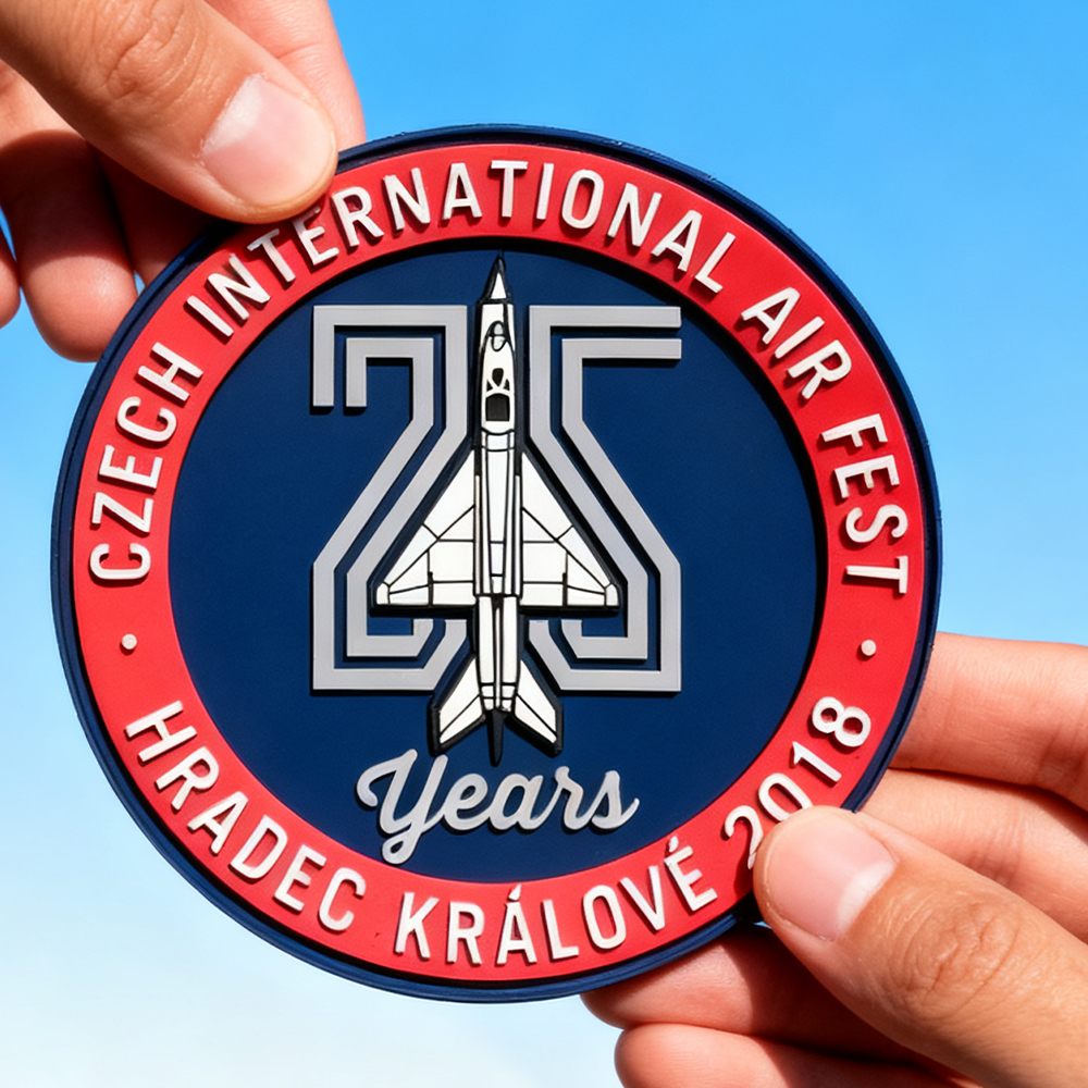 Custom Czech CIAF International Air Fest PVC Patch 3D Rubber Emblem for Collectors and Aviation Fans