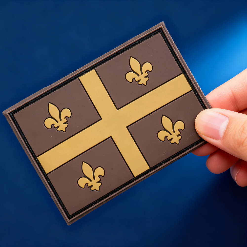 Custom Quebec Tactical PVC Patch 3D Soft Rubber Badge with Hook and Loop for Jackets Backpacks and Gear