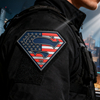 Custom US Flag Superman Shield PVC Patch | 3D Rubber Emblem with Velcro for Backpacks, Jackets, Gear Bags and Outdoor Accessories