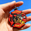 Custom Firefighter Double Sided Soft PVC Rubber Keychain Personalized Logo Key Ring Promotional Souvenir Gift Key Holder
