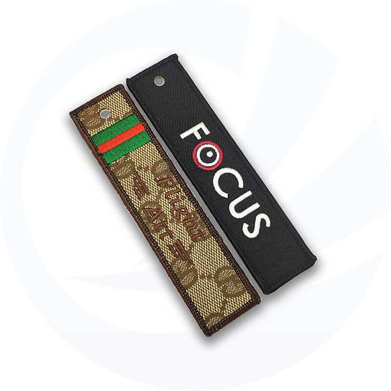 New woven lanyard Embroidered keychain