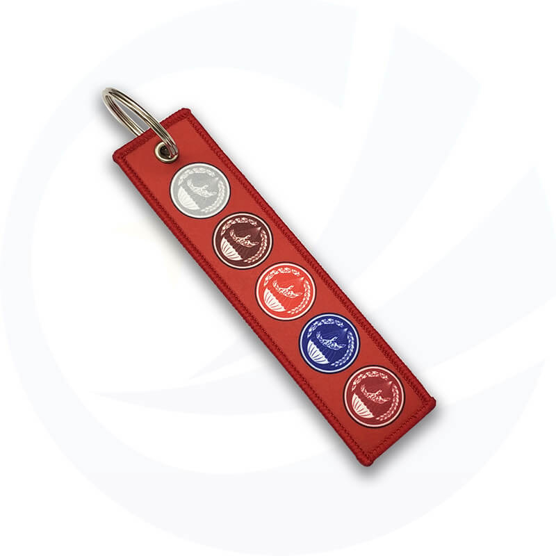 Airplane woven bowling Embroidered keychain