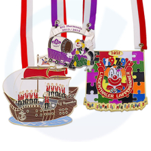 Medallas Custom Logo Kids Large Gold Plated Enamel Colorful Commemorative Clown Carnival Events Medals