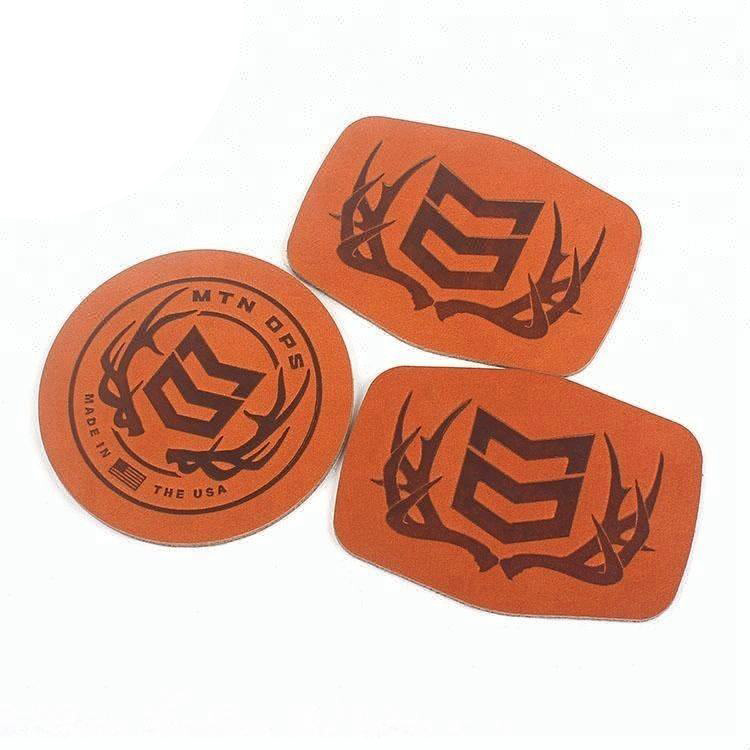 Personalized Design Custom Hot Stamping Logo Genuine Leather Jacket Patches with Adhesive Backing