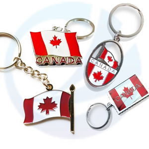 Custom Canada Flag Keychain Metal Enamel Keychain