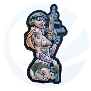 Sexy Pin up Tactical Girl PVC 3D Morale Patch Ukraine Military Army Badge Hook