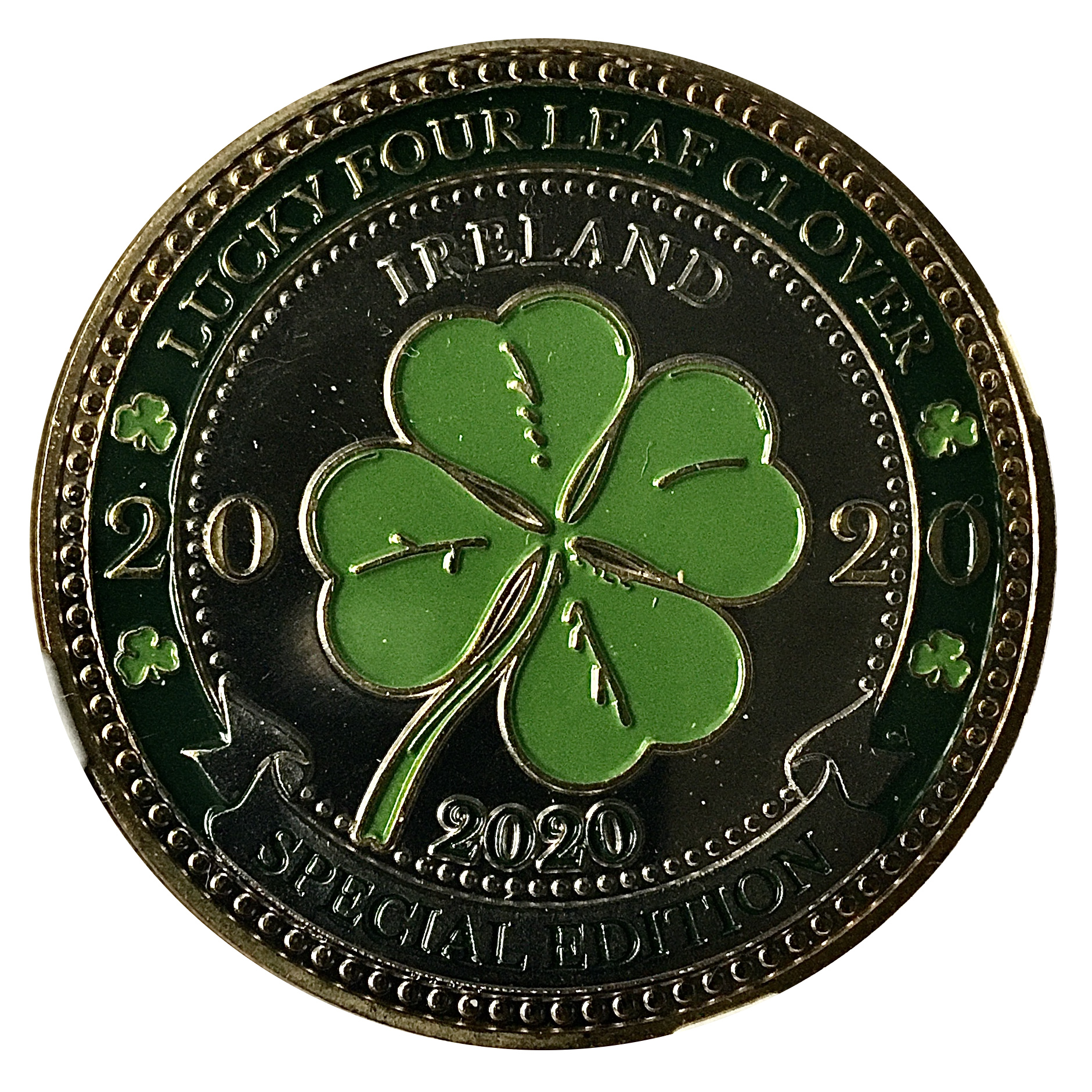 Clover Ireland Irish Good Lucky Challenge Coin